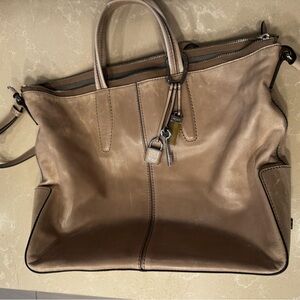 Tumi Beige Leather Women's Tote Bag